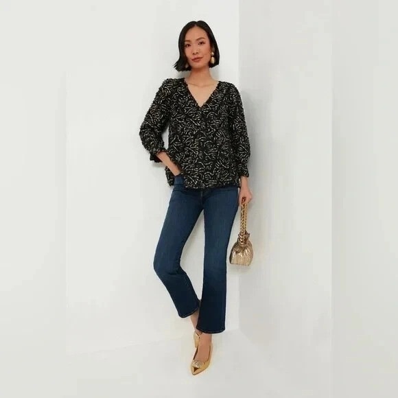 Tuckernuck Tops - Tuckernuck Nightly Organza Easton‎ Top Women S Black Glam Party Boho Flowy Airy